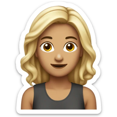 mulher branca cabelo castanho médio magra sorindo sticker