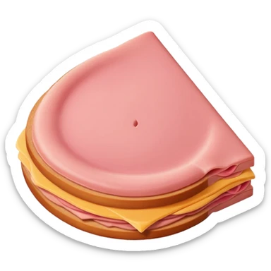 single slice of bologna, pink, simple sticker