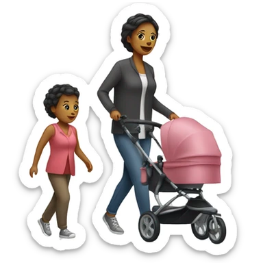 mom with a stroller sticker