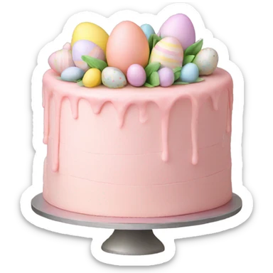 Easter pastel light pink cake sticker