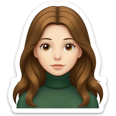 long hairedwoman in turtle neck sticker