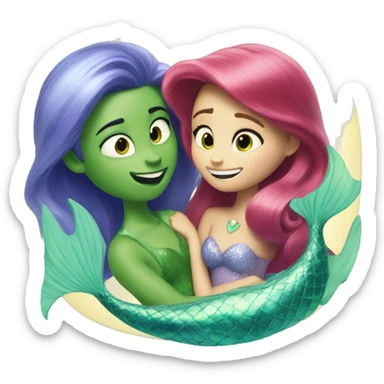 Inside out 2 Joy with Mermaid Ariel sticker