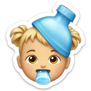 baby drinking from a waterbottle sticker