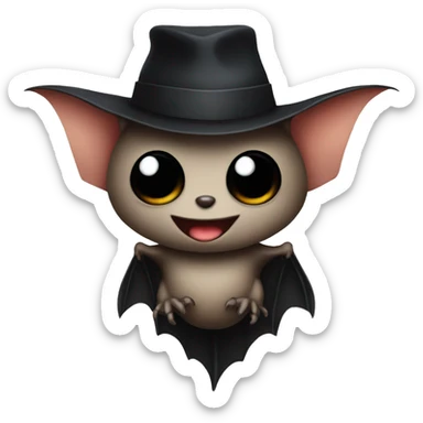 Bat with a hat sticker