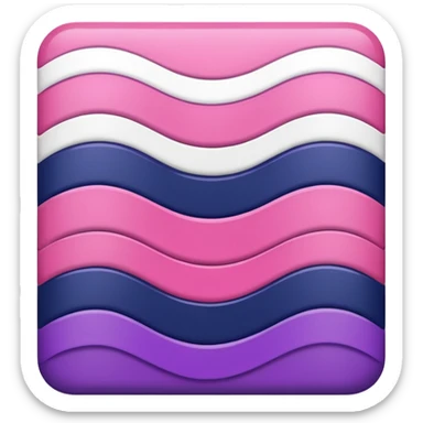 A wavy pink and navy rectangle with a purple stripe in the middle sticker