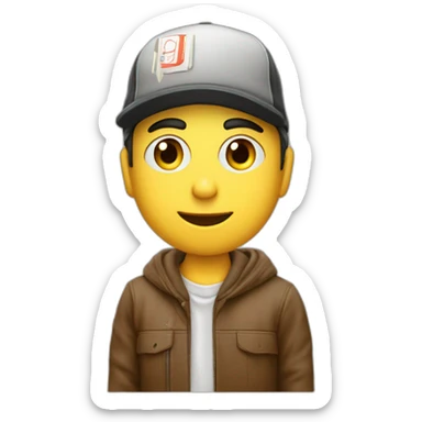 Akram ojjeh junior with cap and cigaret sticker