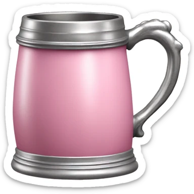 Realistic isolated pink ceramic and metallic silver oktoberfest beer stein. sticker