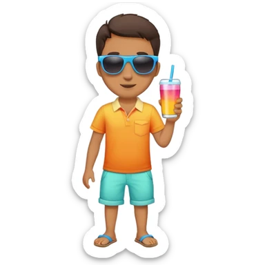 colorful bermuda shorts and sunglasses for beach sticker