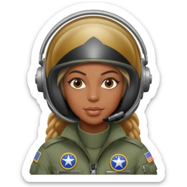 Beyonce as a fighter jet pilot sticker