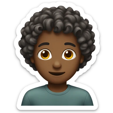 Boy with curl hair sticker