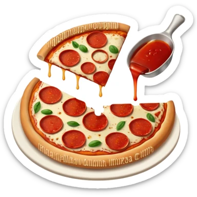 Pizza and a side of bread with oil and vinegar  sticker