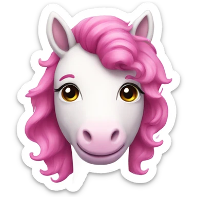 Pink unicorn with rainbow hair  sticker