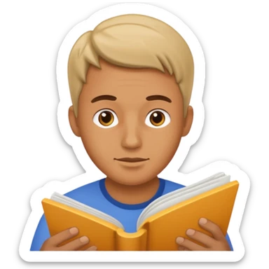 man reading instructions sticker