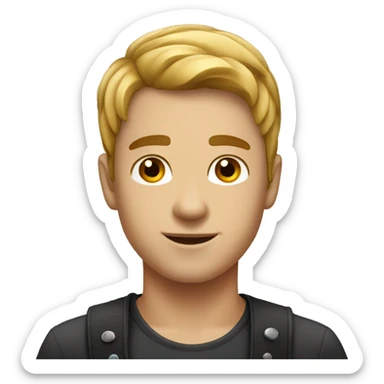 French crop young man emoji. change the hair into black, and make him say hi sticker