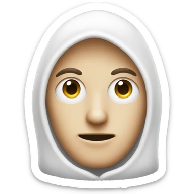Pointy white hood with eyeholes sticker