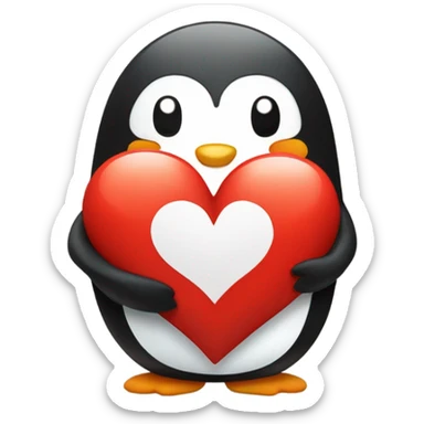 Pingüino enamorado  sticker