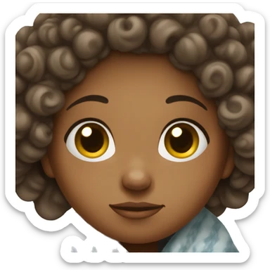 brunette girl with curls in a blanket sticker