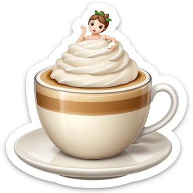 create a chup of capuccino in a ballerina fresa sticker