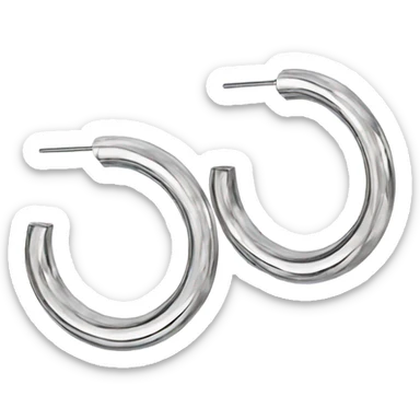 chunky silver hoop earrings sticker