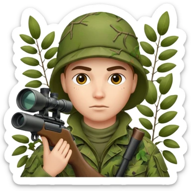 sniper in a bush sticker