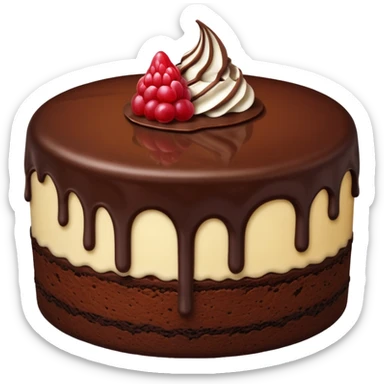 realistic chocolate cake piece sticker