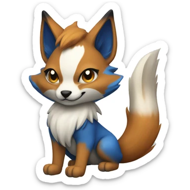 georgeus blue kitsune with 3 tails  sticker