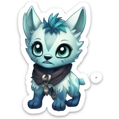 Cool cute Kawaii edgy fantasy shiny animal  fursona Fionbri vernid by griffsnuff & LiLaiRa & Falvie full body sticker