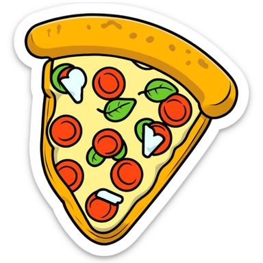 Italy pizza with mozzarella and basil sticker