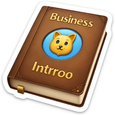 a book with a title " business intro " sticker