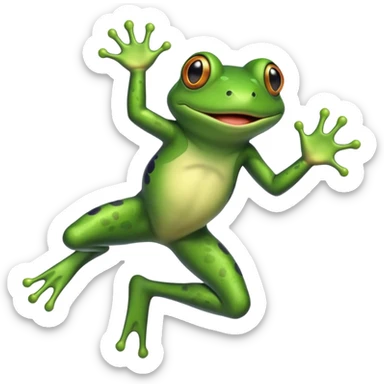 frog jumping sticker