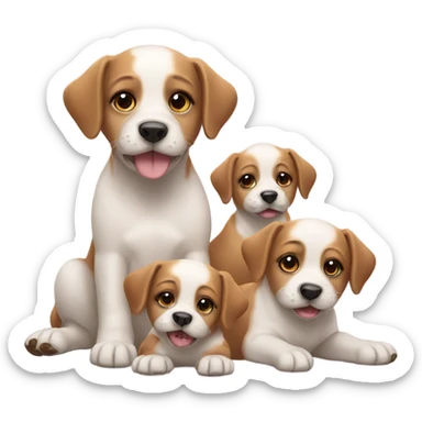 Dog with puppies sticker