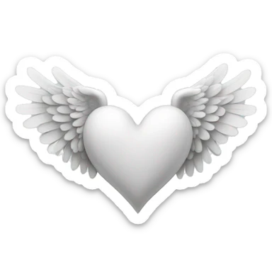 white heart with angel wings sticker