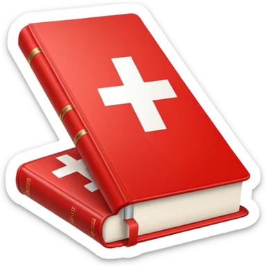 A modern dictionnary with swiss flag on cover in IOS style sticker