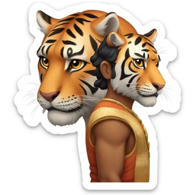 Indian man with tiger sticker