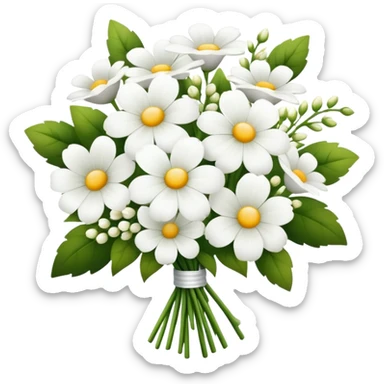 white flower bouquet sticker