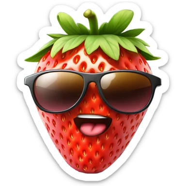 Strawberry wearing sunglasses sticker