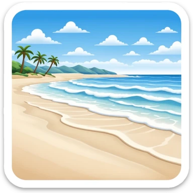 playa paisaje sin que sea un cuadro y que el cielo azul sticker