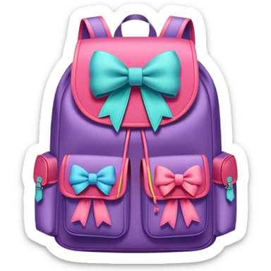 Backpack with bows sticker