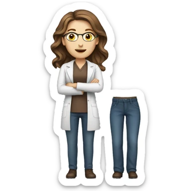 A female teacher with brown hair standing professional sticker