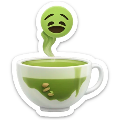 Matcha tea with cha sign on it  sticker