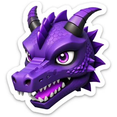 Minecraft black dragon head with purple eyes sticker