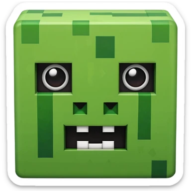 Minecraft creeper creature with sinister crooked looking and is creepy sticker