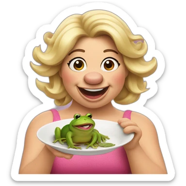 miss piggy eating frogs sticker