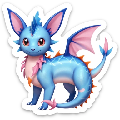 Salandit-Vaporeon-Sylveon-Fakémon-hybrid-creature (full body)  sticker