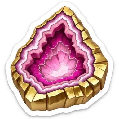 Gold pink geode  sticker