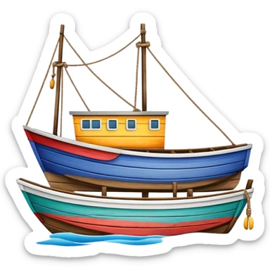 wharf with boats tied sideways profile view sticker