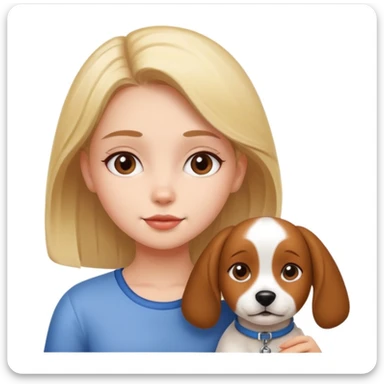 girl and dog posing cute sticker