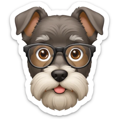 Perro de raza Schnauzer con anteojos sticker