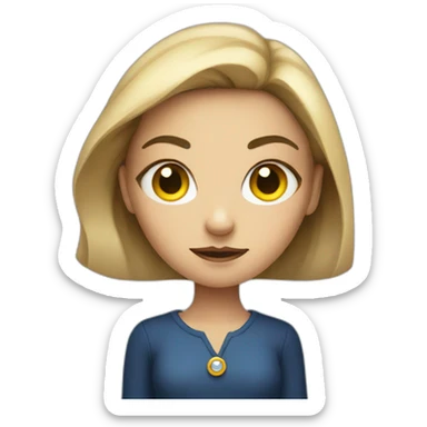 Girl with evil eye instead of a head sticker