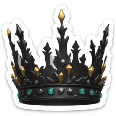 black fantasy crown sticker